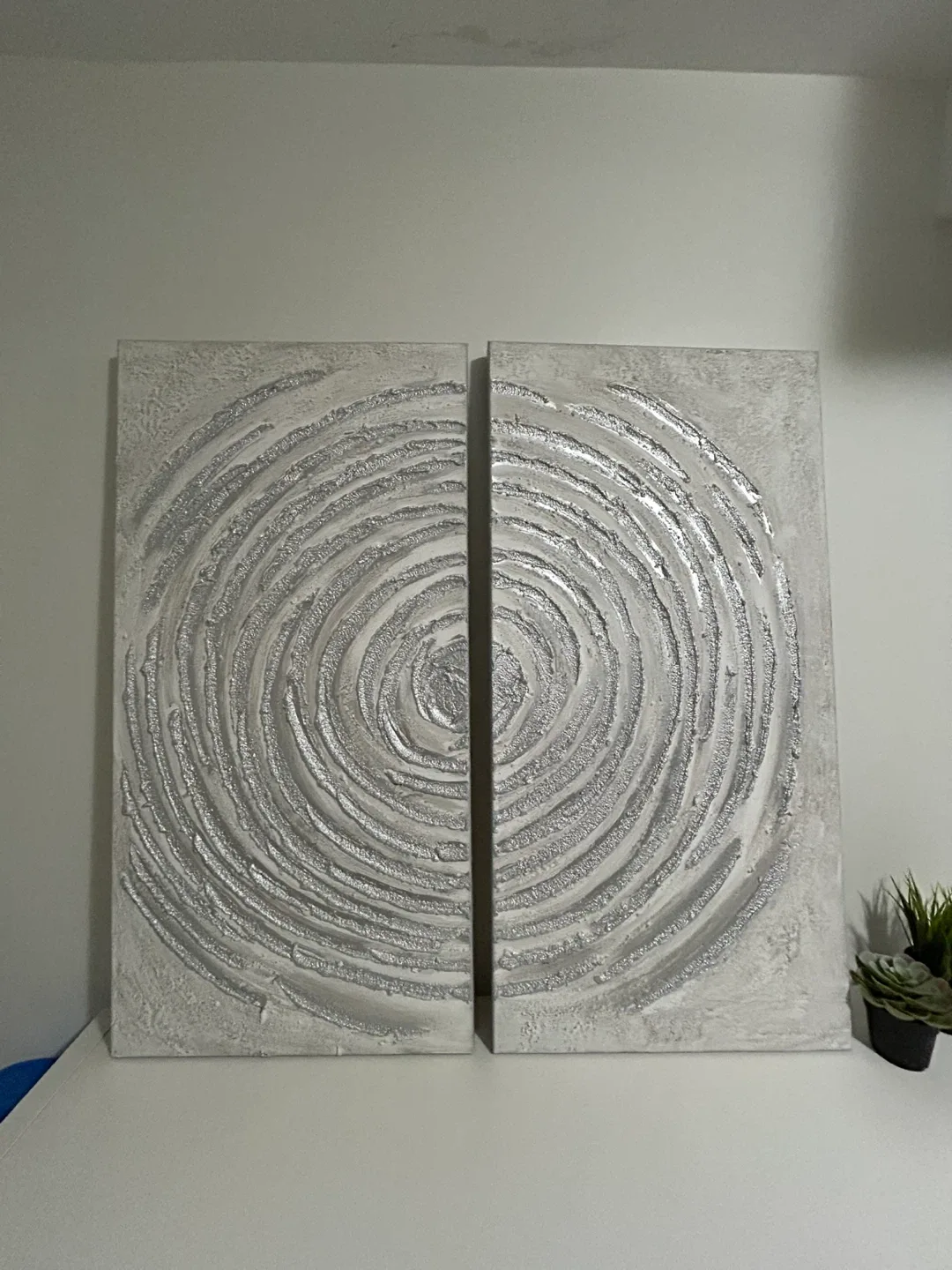 Silver Textured Canvas Wall Art - Set of 2 image indicator(4)