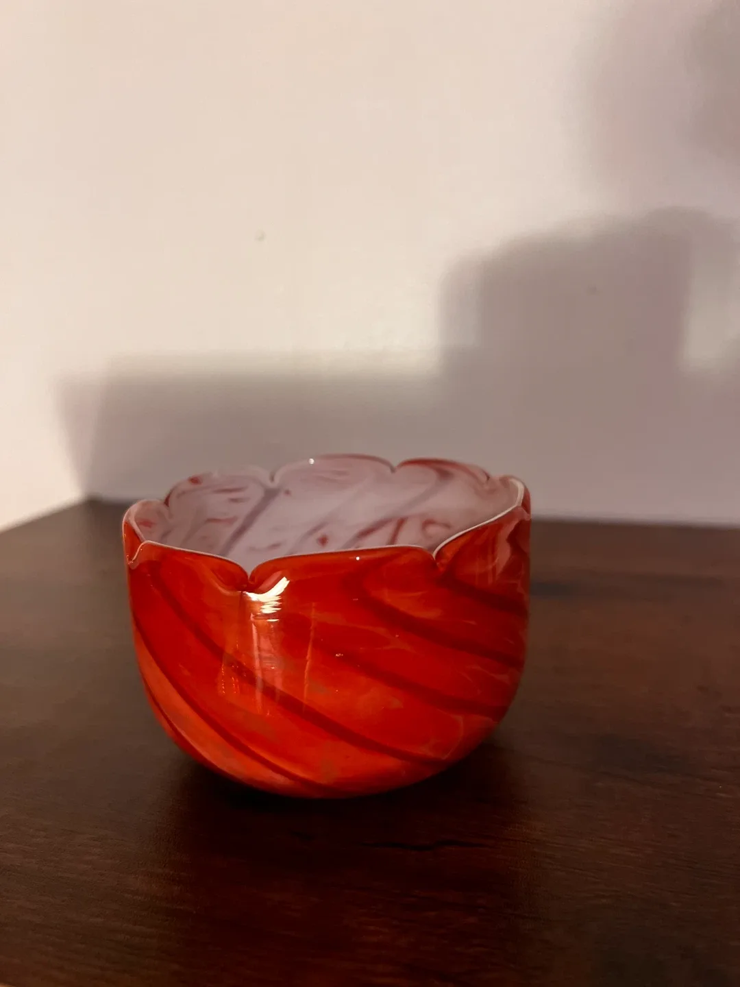 Murano Red Swirl Glass Bowl thumbnail