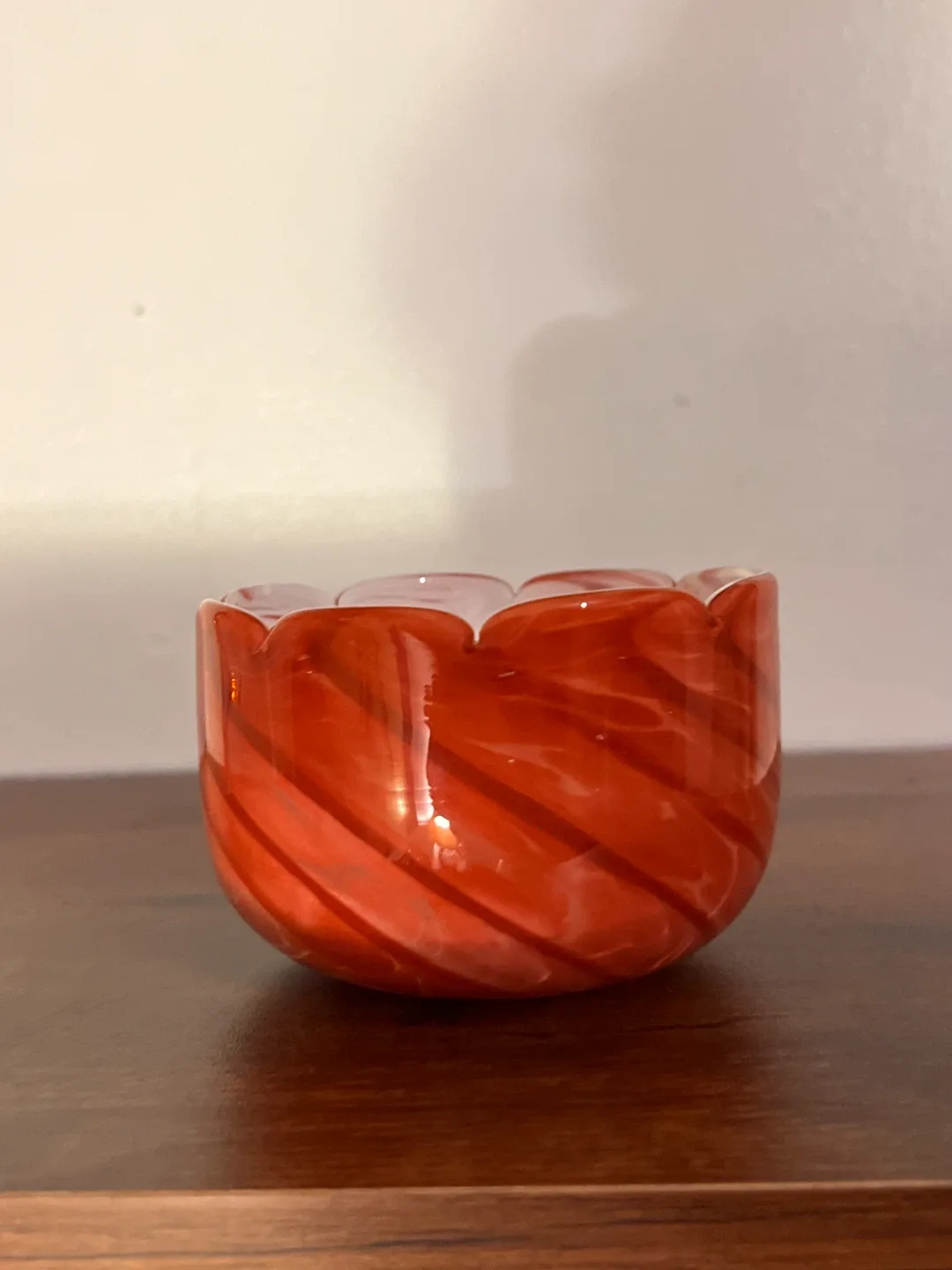 Murano Red Swirl Glass Bowl image indicator(2)