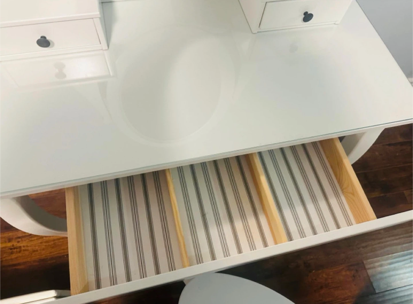 Dressing table with mirror, white, 100x50 cm (39 3/8x19 5/8 ") - photo 4