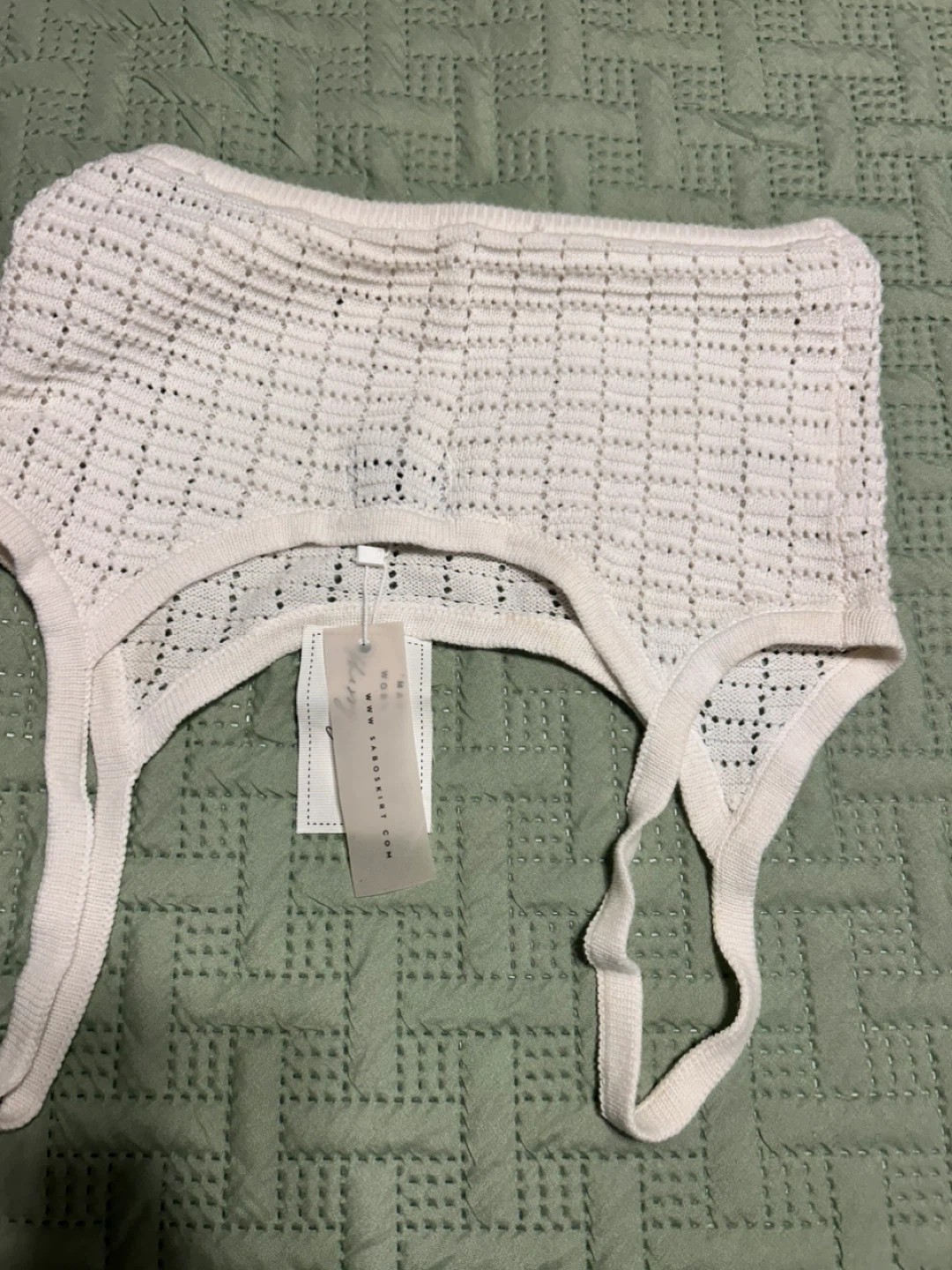 Sabo Skirt White Knit Crop Top - photo 3