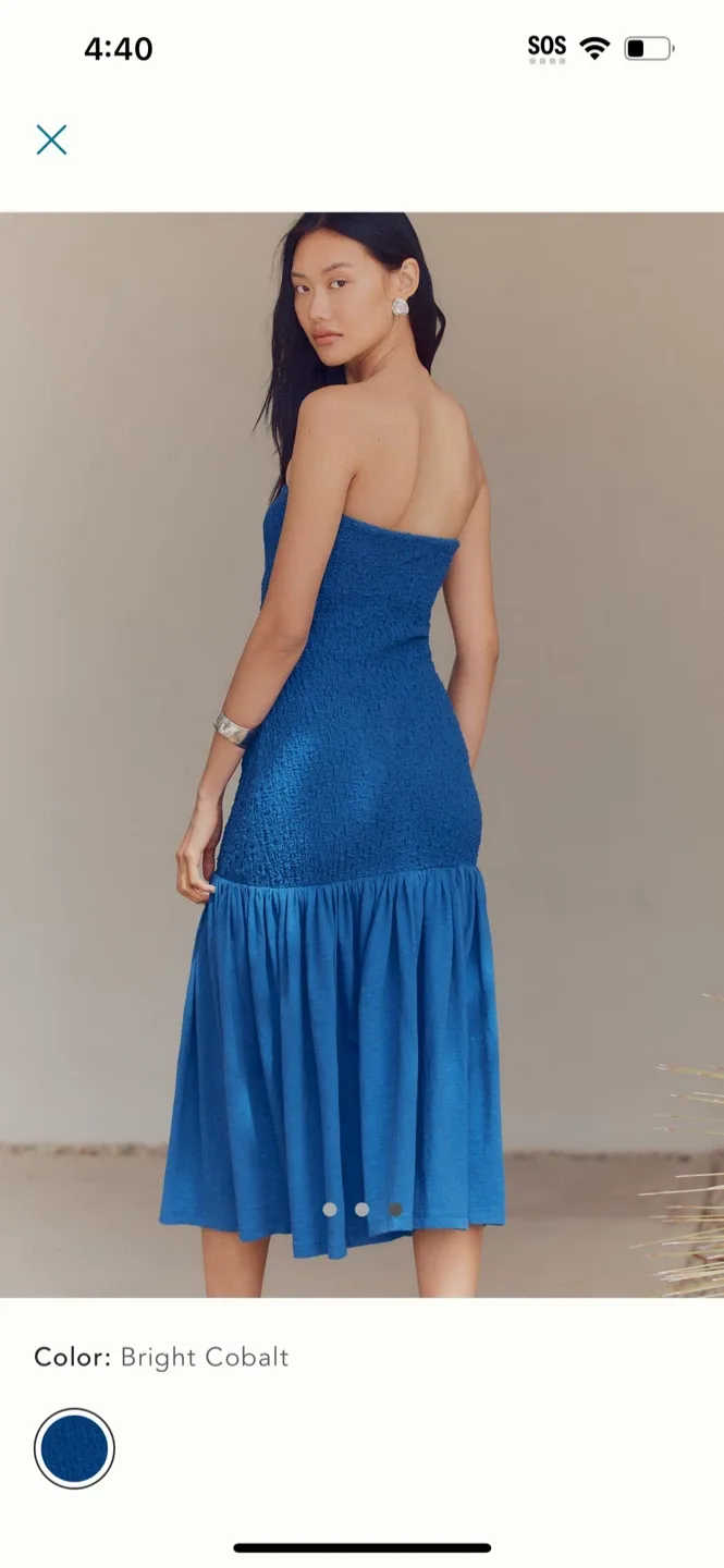 BNWT Anthropologie Celandine Strapless Popcorn Midi Dress XS image indicator(3)