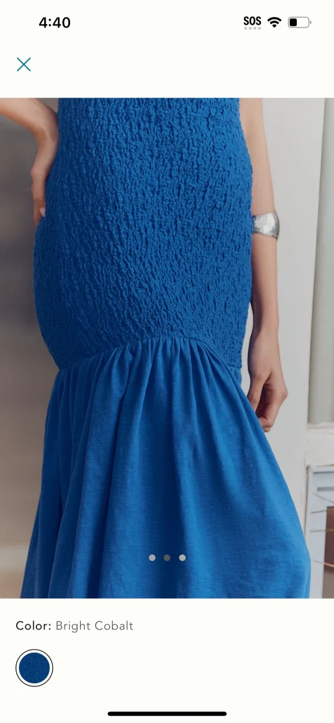 BNWT Anthropologie Celandine Strapless Popcorn Midi Dress XS image indicator(2)