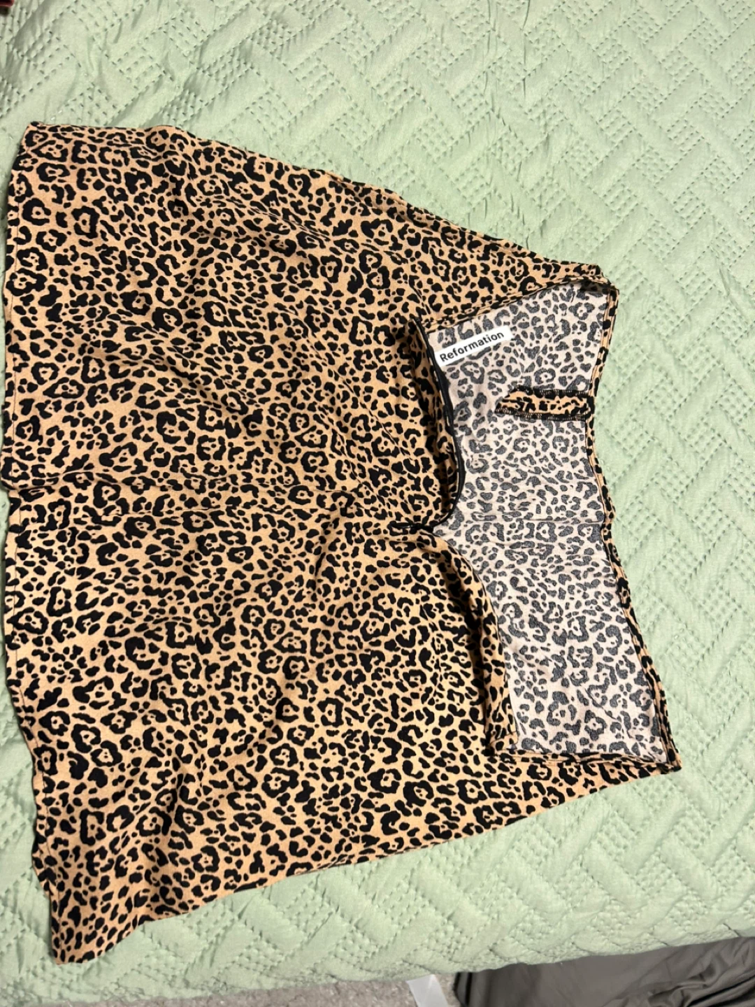 Reformation Skirt, Leopard Print, Size M - photo 3