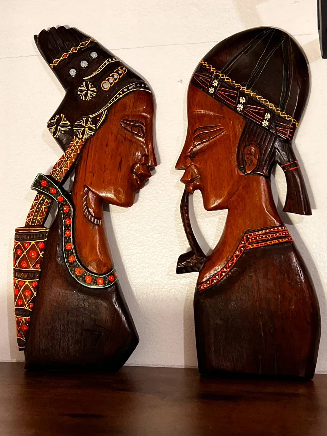 Vintage African Wood Carved Wall Art thumbnail