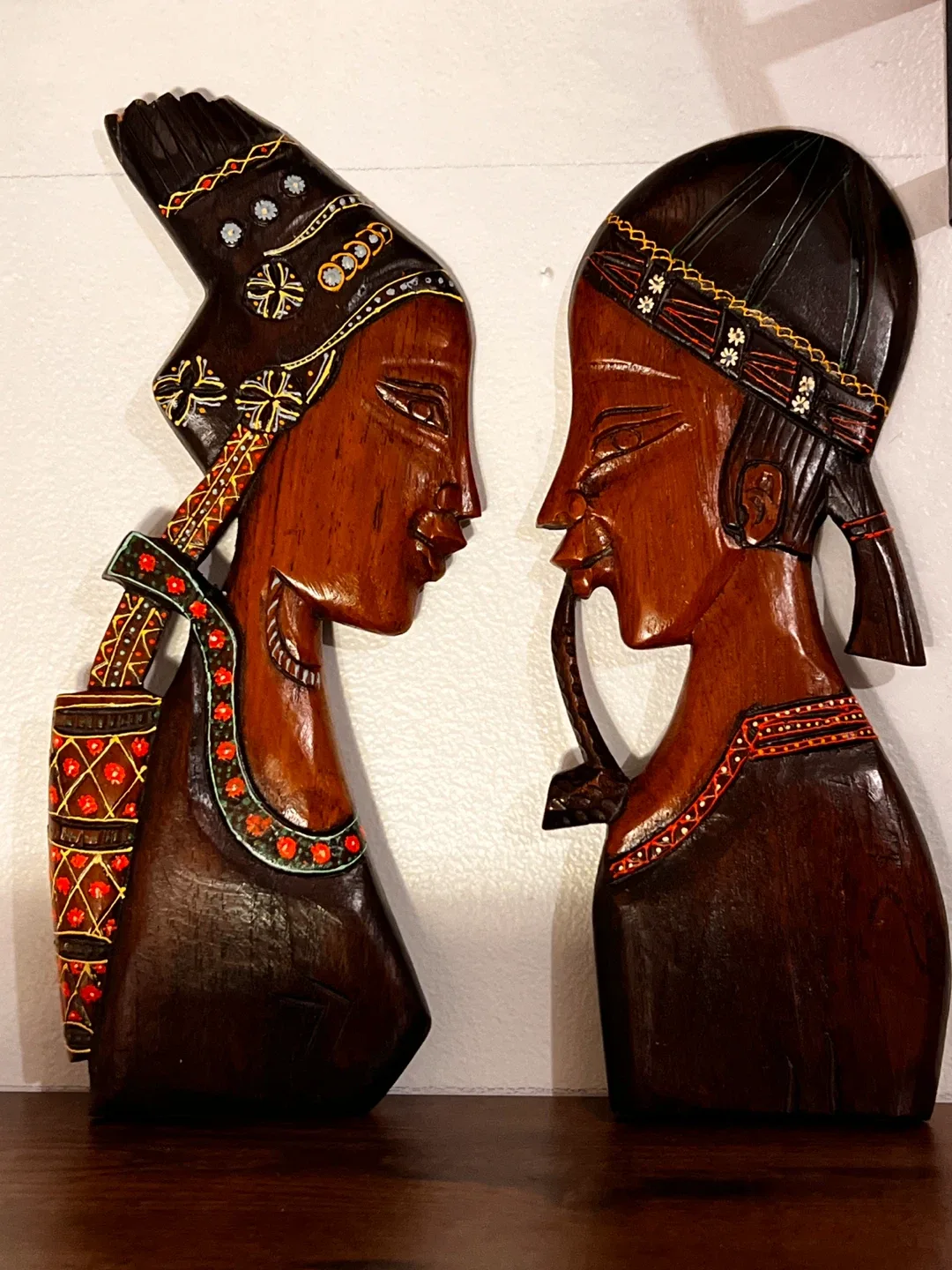 Vintage African Wood Carved Wall Art image indicator(2)