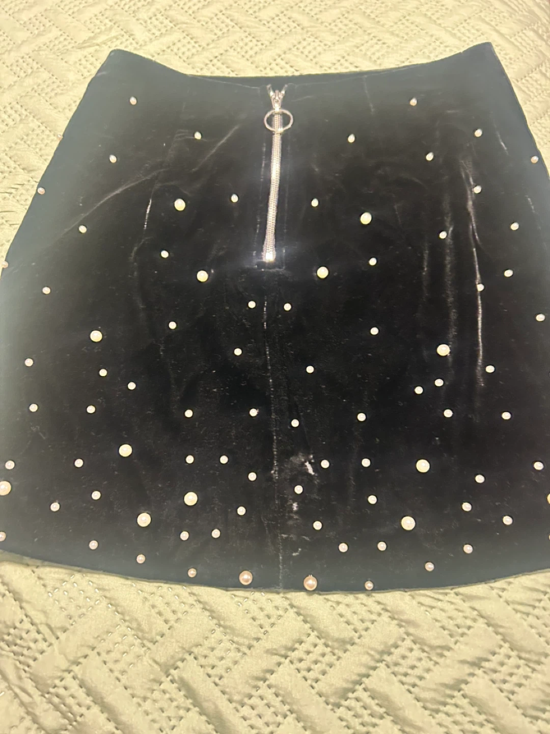Donna Mizani Black Velvet Mini Skirt Size S - photo 2