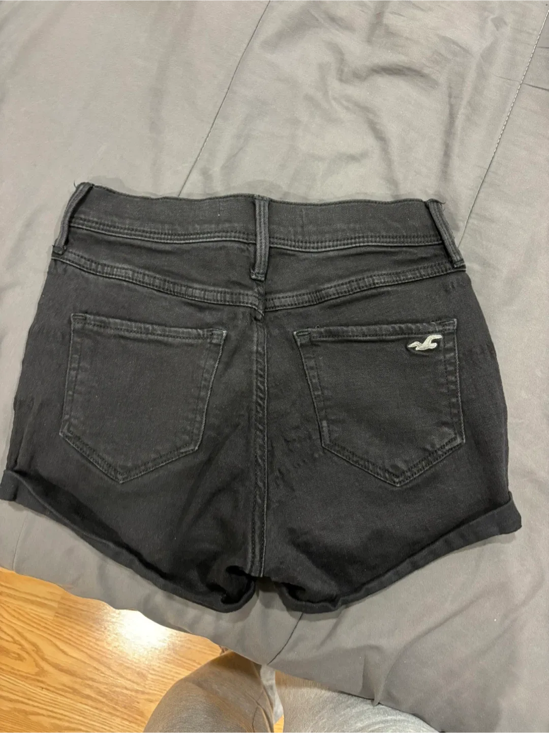 Hollister Black Denim Short-Shorts - Size 25 image indicator(2)