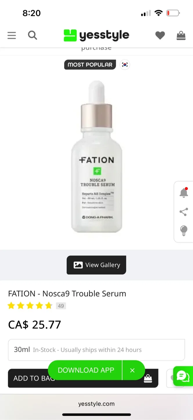 FATION Nosca9 Trouble Serum 30ml (korea best seller acne) image indicator(2)