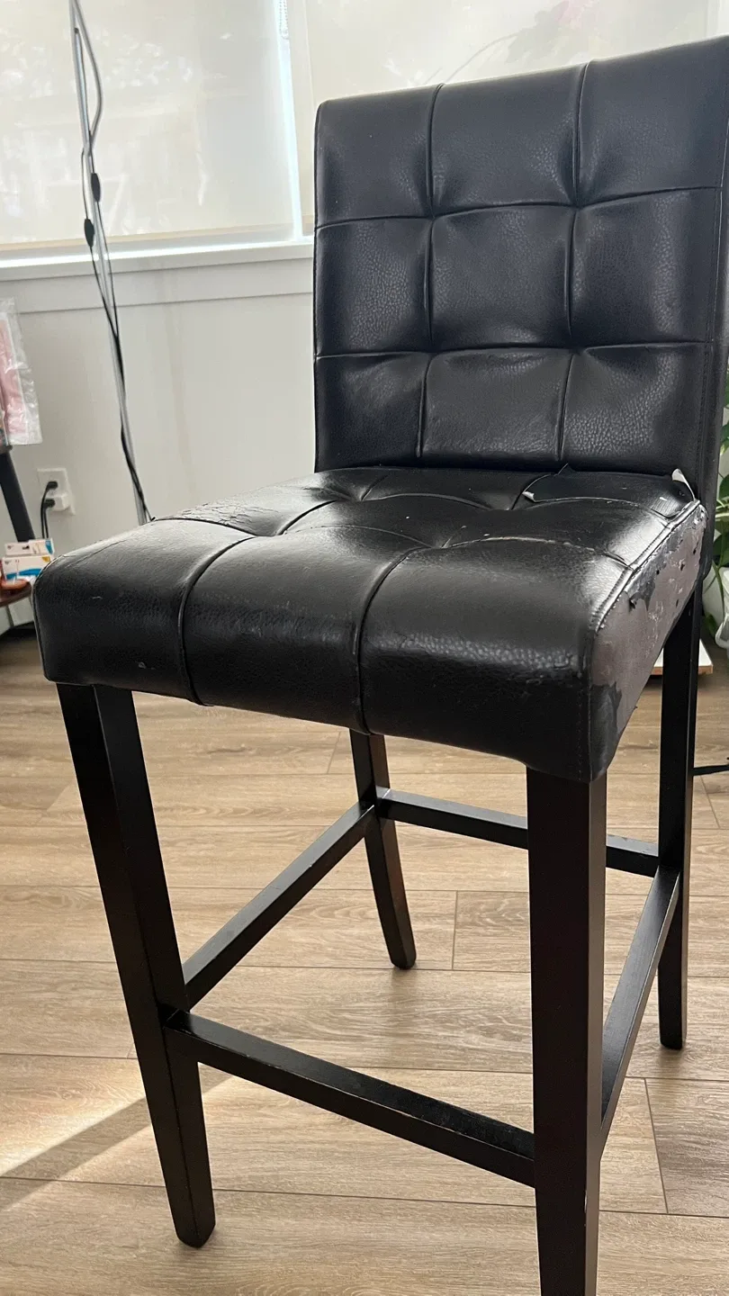 Black Faux Leather Bar Stool image indicator(2)