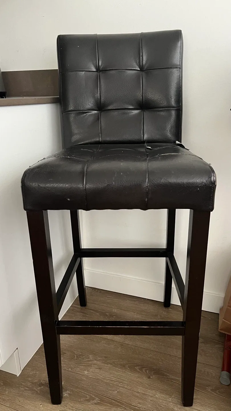 Black Faux Leather Bar Stool image indicator(4)