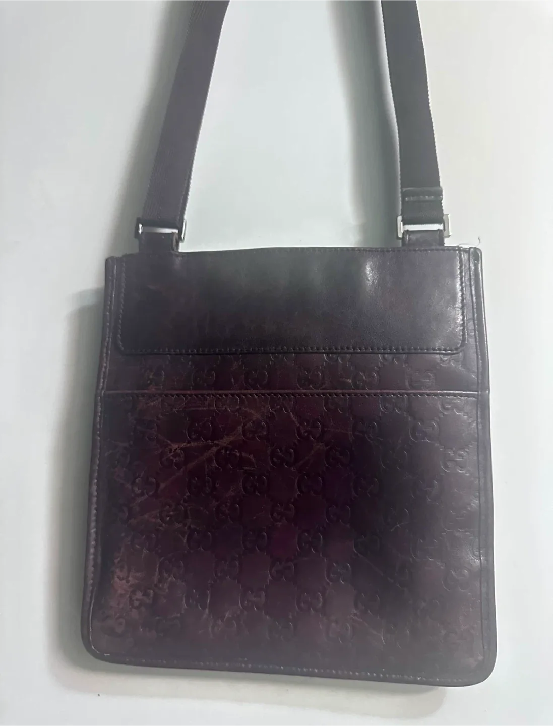 Gucci Embossed Leather Messenger Bag image indicator(2)