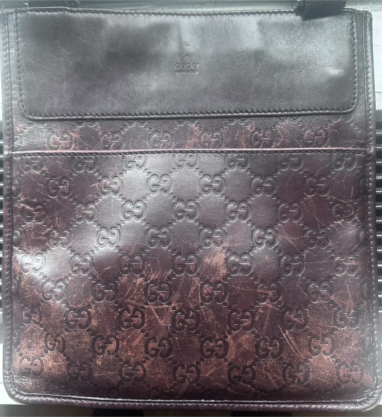 Gucci Embossed Leather Messenger Bag image indicator(4)