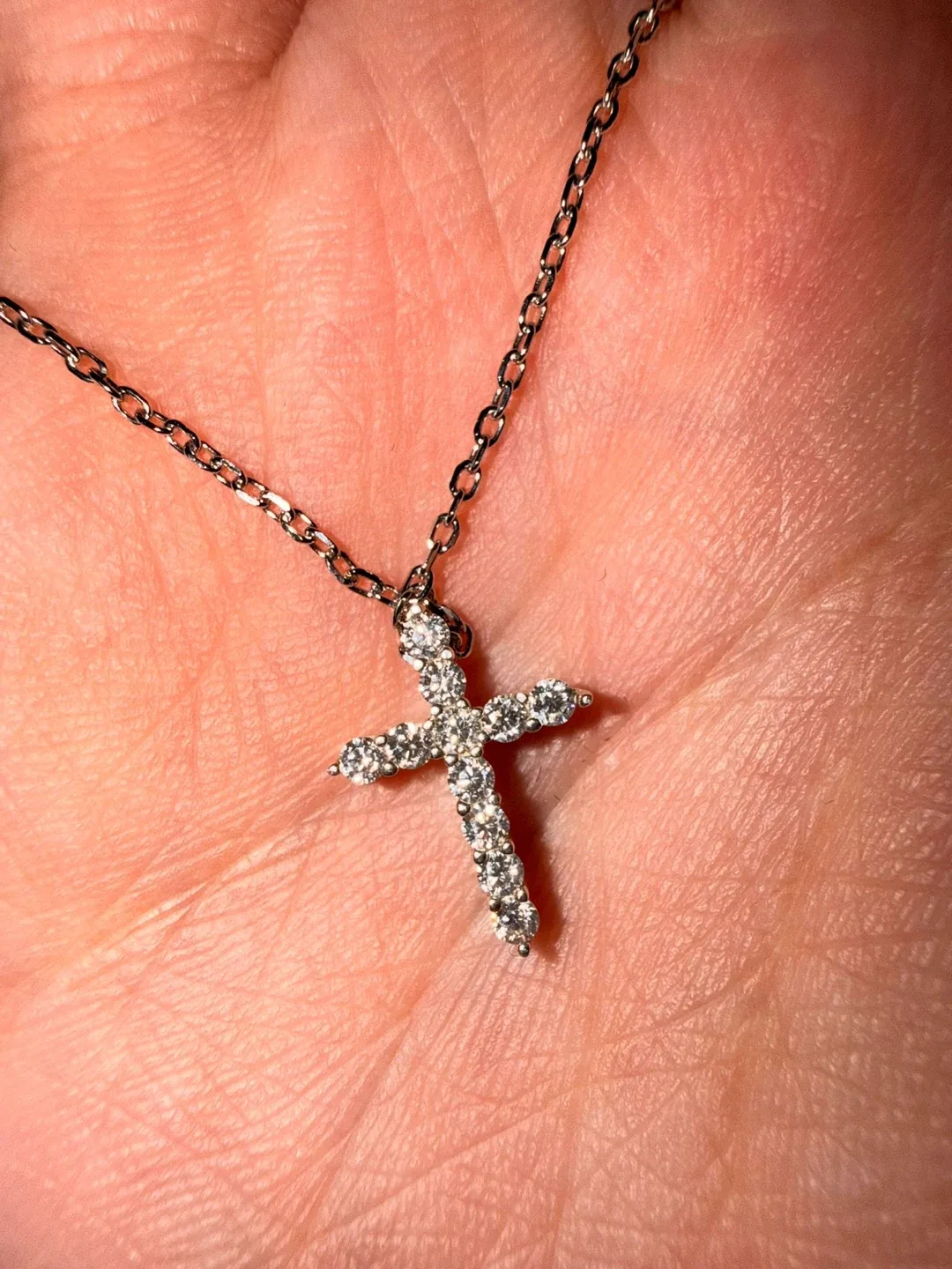 Moissanite Cross Pendant Necklace diamond test available!