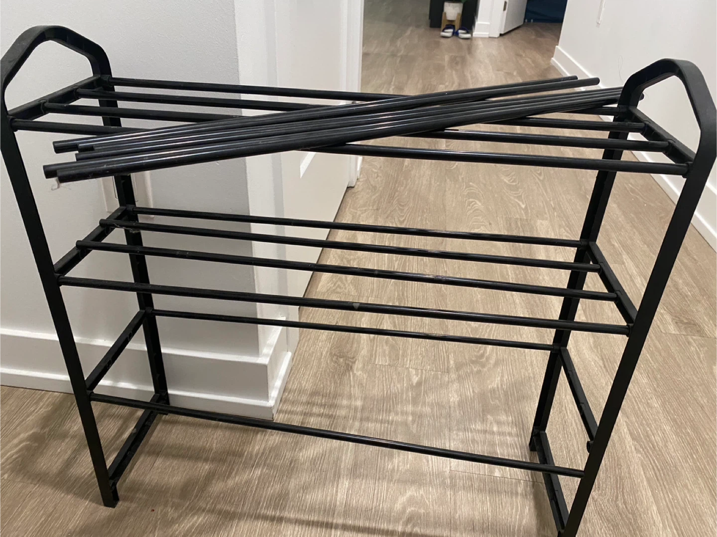 4-Tier Metal Shoe Rack - Black - photo 2