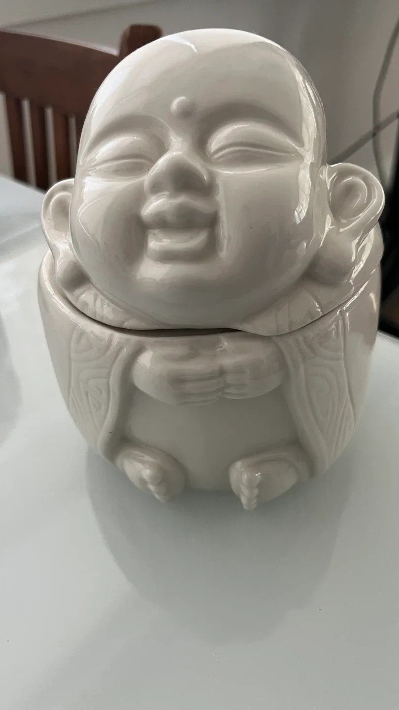Buddha Ceramic Jar with Lid image indicator(4)