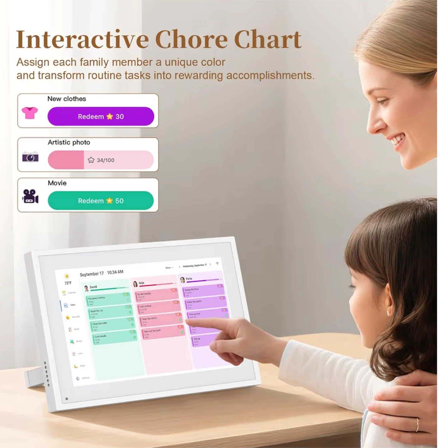 10.1" Smart Digital Calendar - WHITE - photo 4