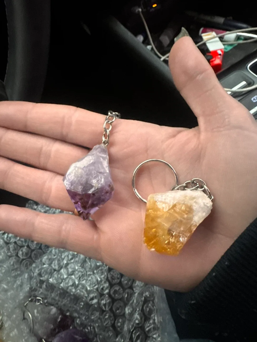 Amethyst & Citrine Crystal Keychains image indicator(3)