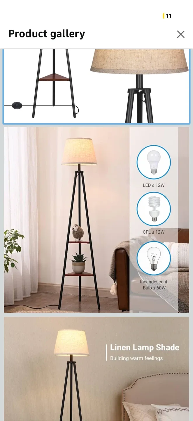 Tripod Floor Lamp with Shelves thumbnail