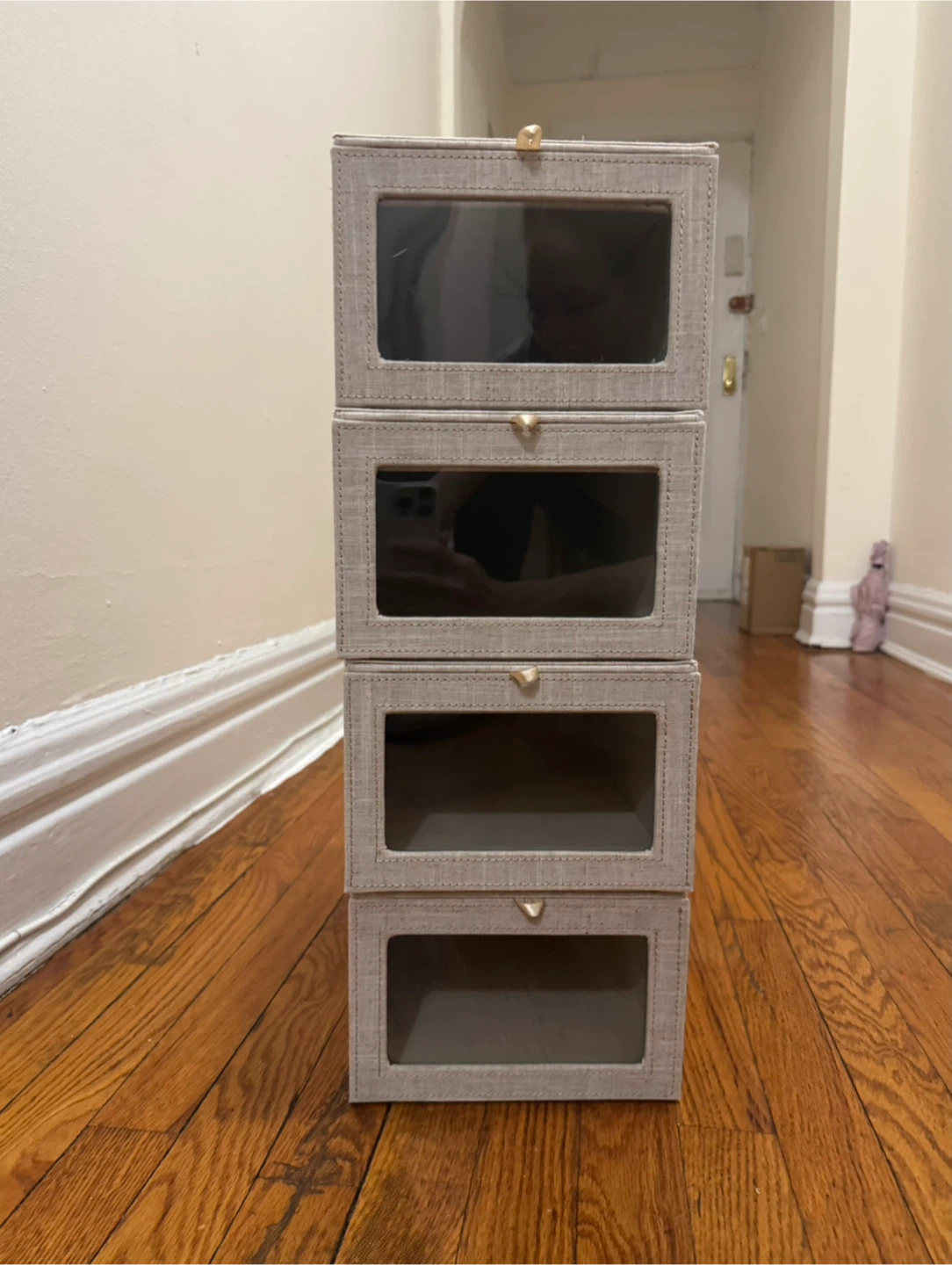 4 Stackable Storage Drawers - Beige