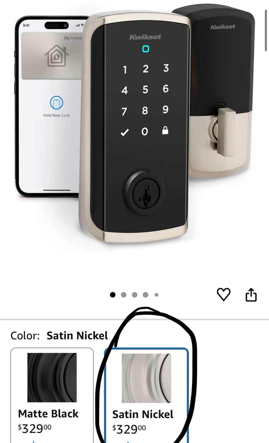 Kwisket Halo Select Plus Satin Nickel Smart Lock