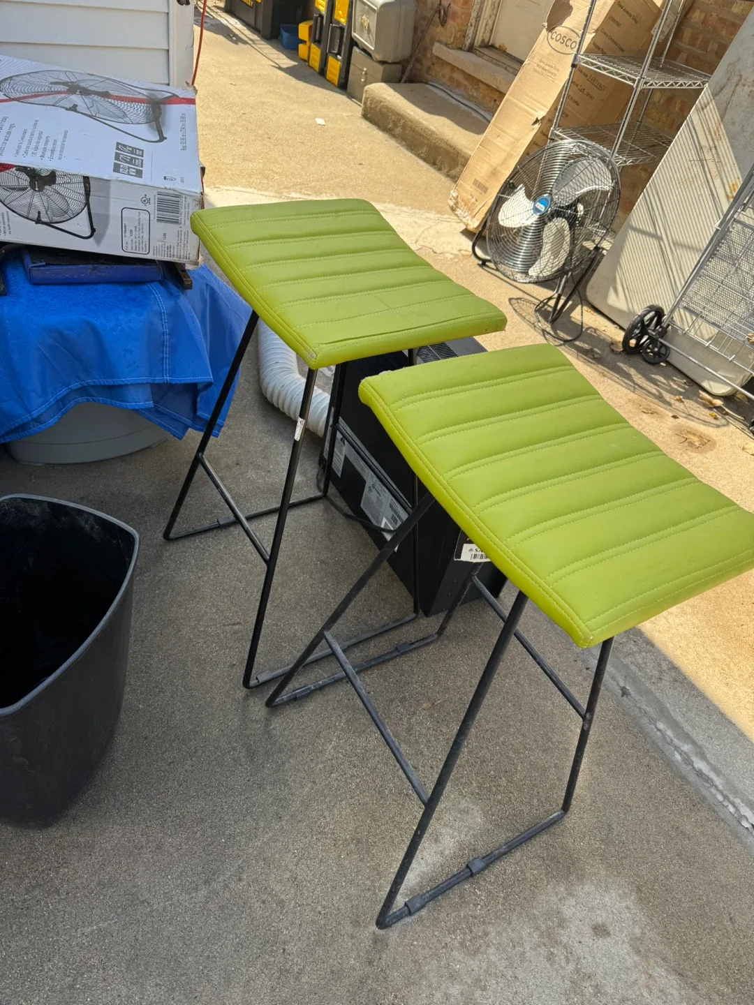 Pair of Green Bar Stools thumbnail