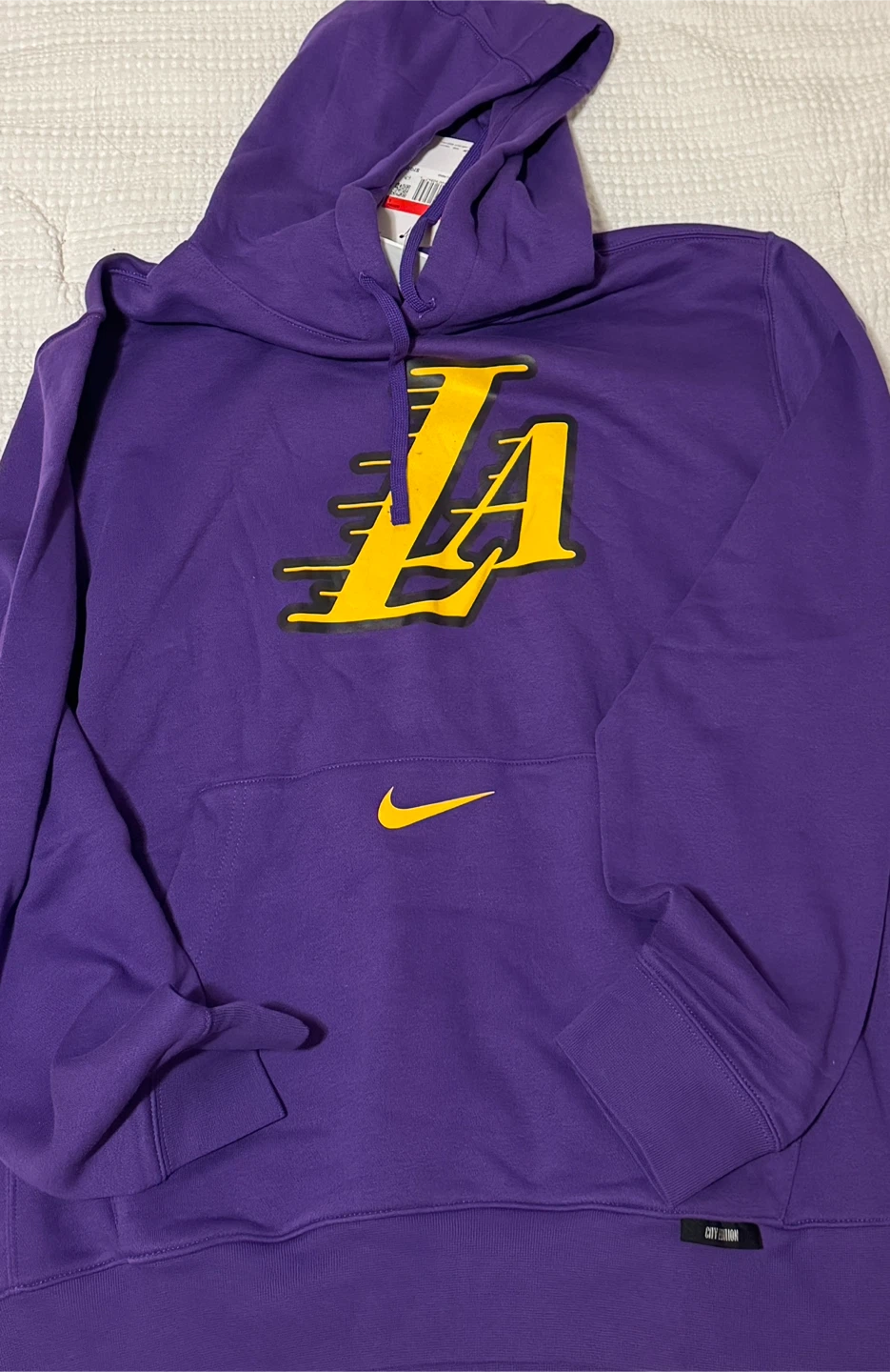 Nike NBA Lakers City Edition Hoodie Purple - photo 2
