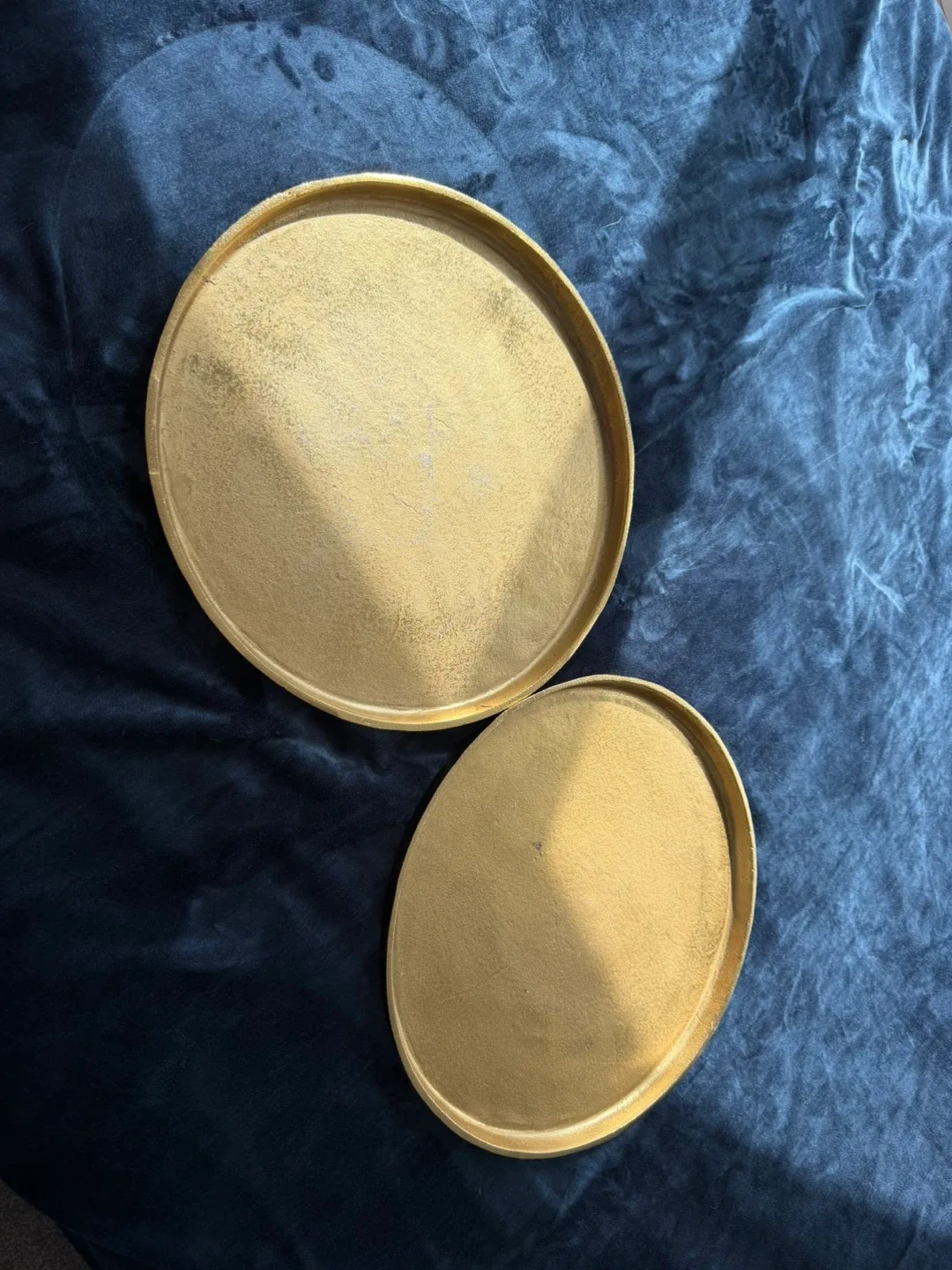 Gold Decorative Trays (Set of 2)