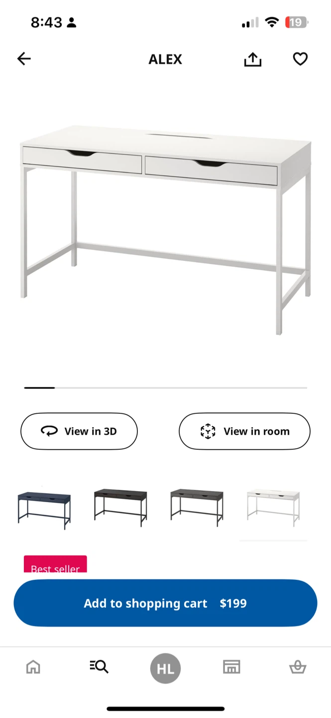 IKEA Alex Desk - White - photo 2