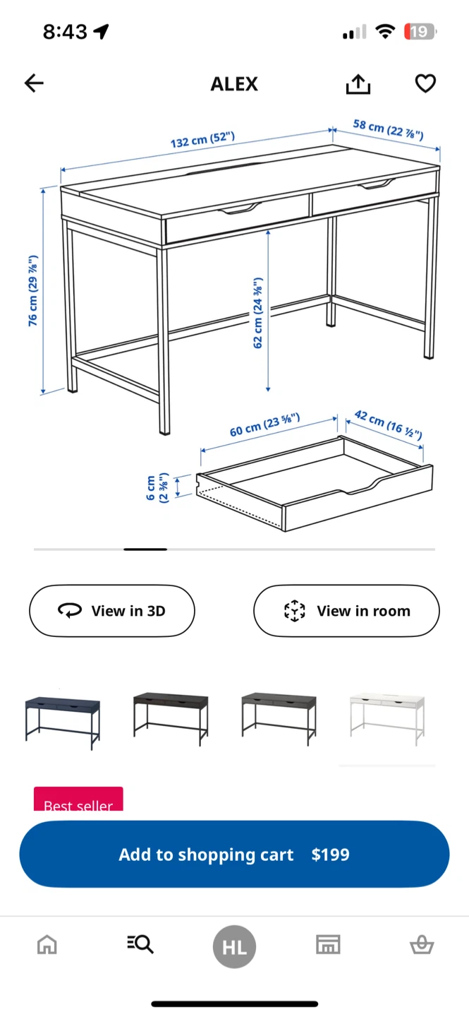 IKEA Alex Desk - White - photo 3