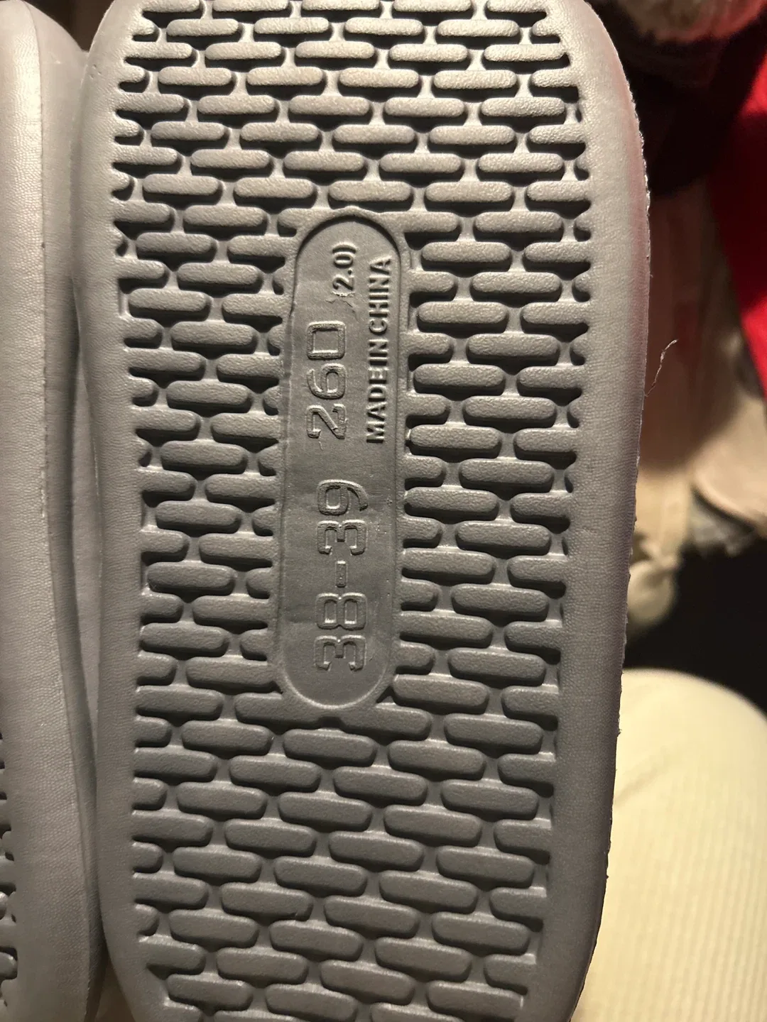 Grey Fuzzy Slippers - Size 38-39 image indicator(2)