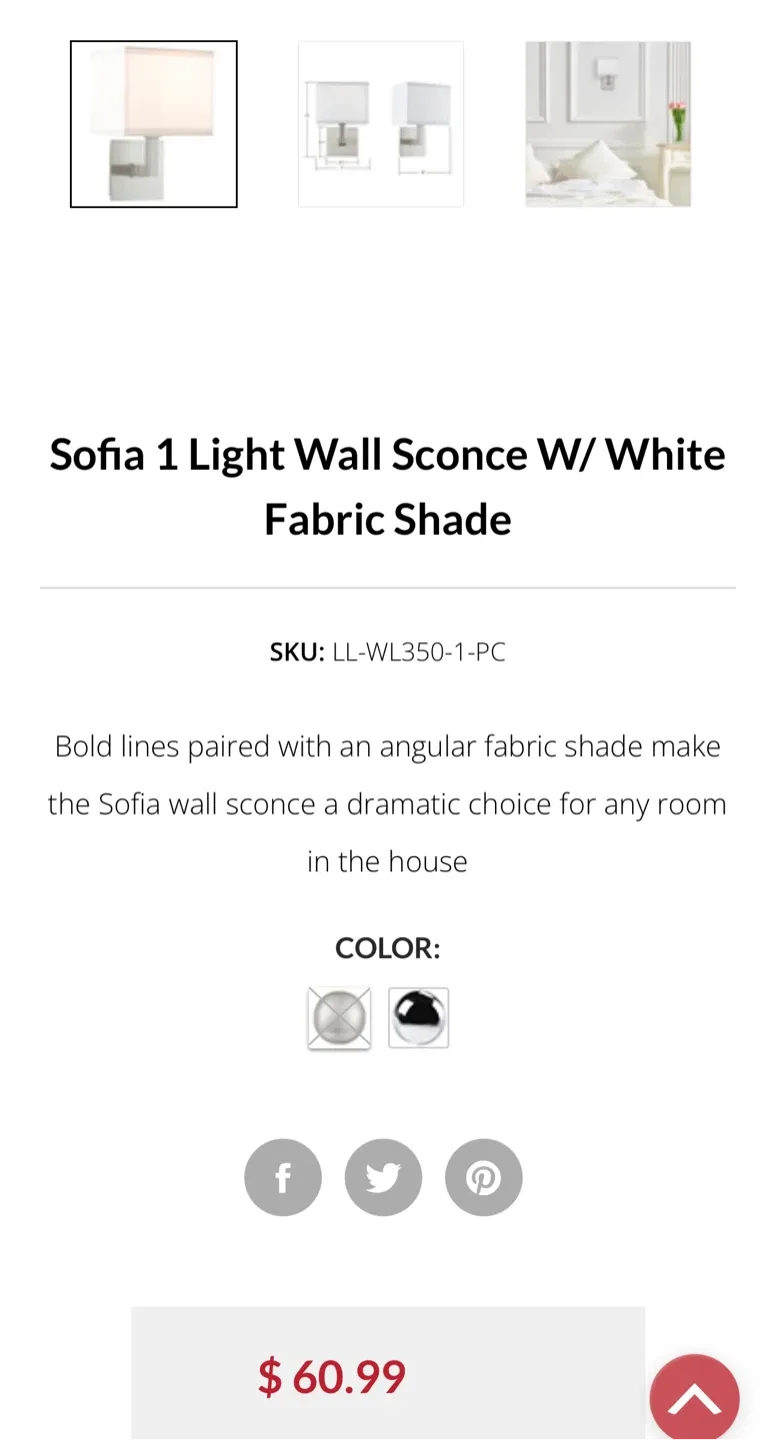 Linea Lighting Sofia Wall Sconce. Brand New(free Shipping) image indicator(9)