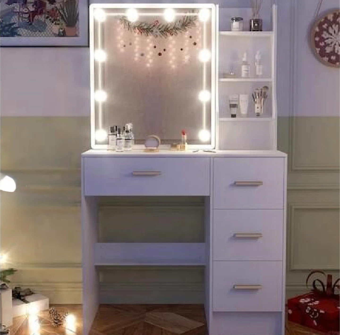 Vanity Makeup Table w/ Lighted Mirror - photo 2