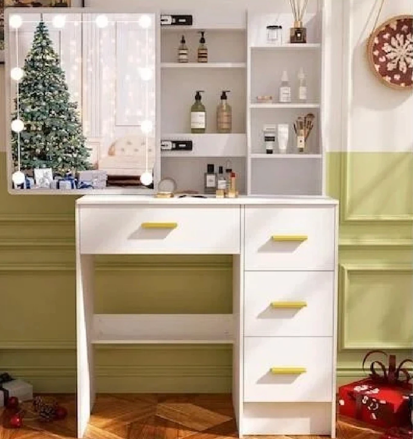 Vanity Makeup Table w/ Lighted Mirror