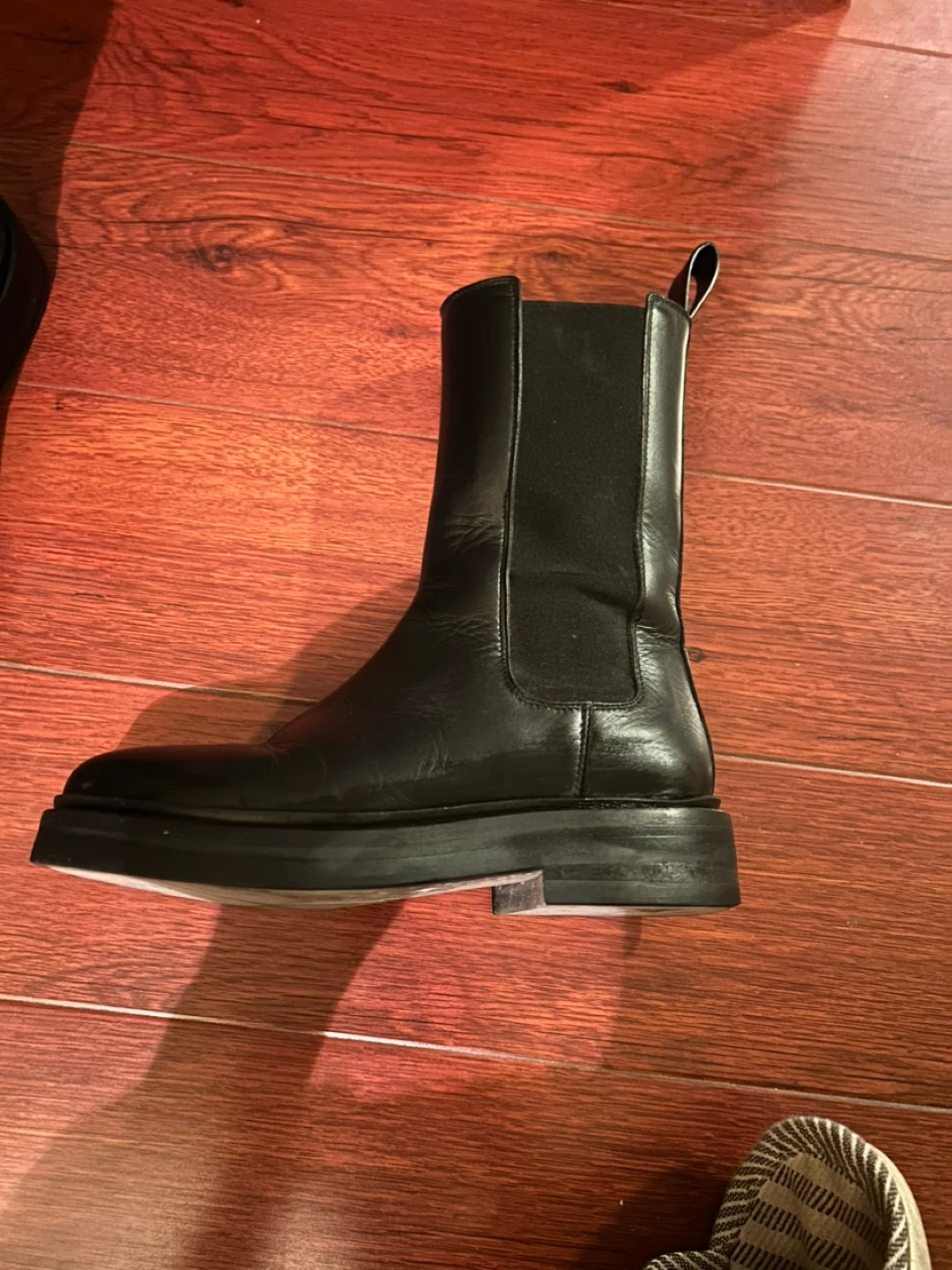 LEGRES Black Leather Boots - Size 34 - photo 2