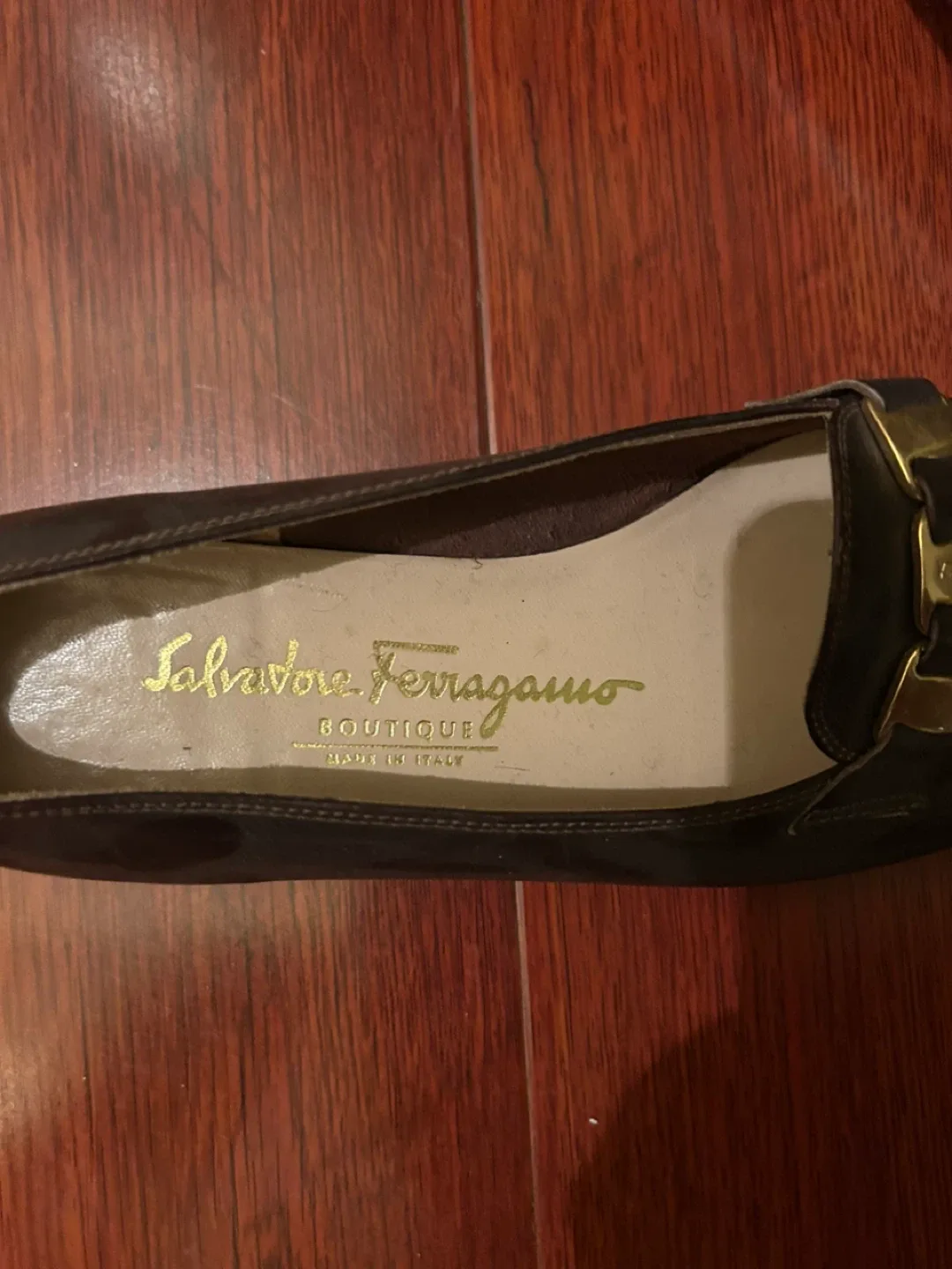 Salvatore Ferragamo Brown Leather Loafers size 34 image indicator(2)