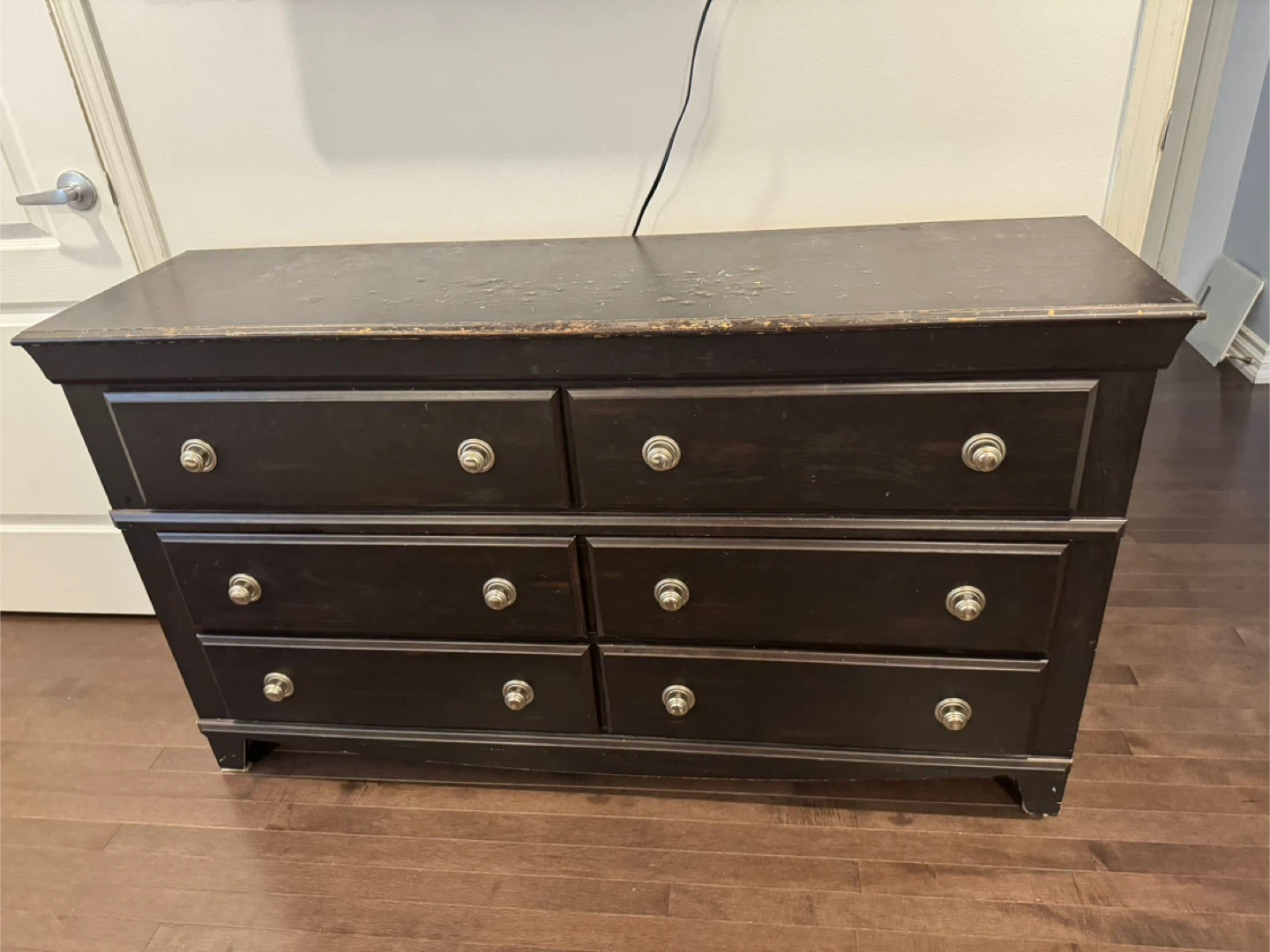 Dark Brown Wood 6-Drawer Dresser - photo 5