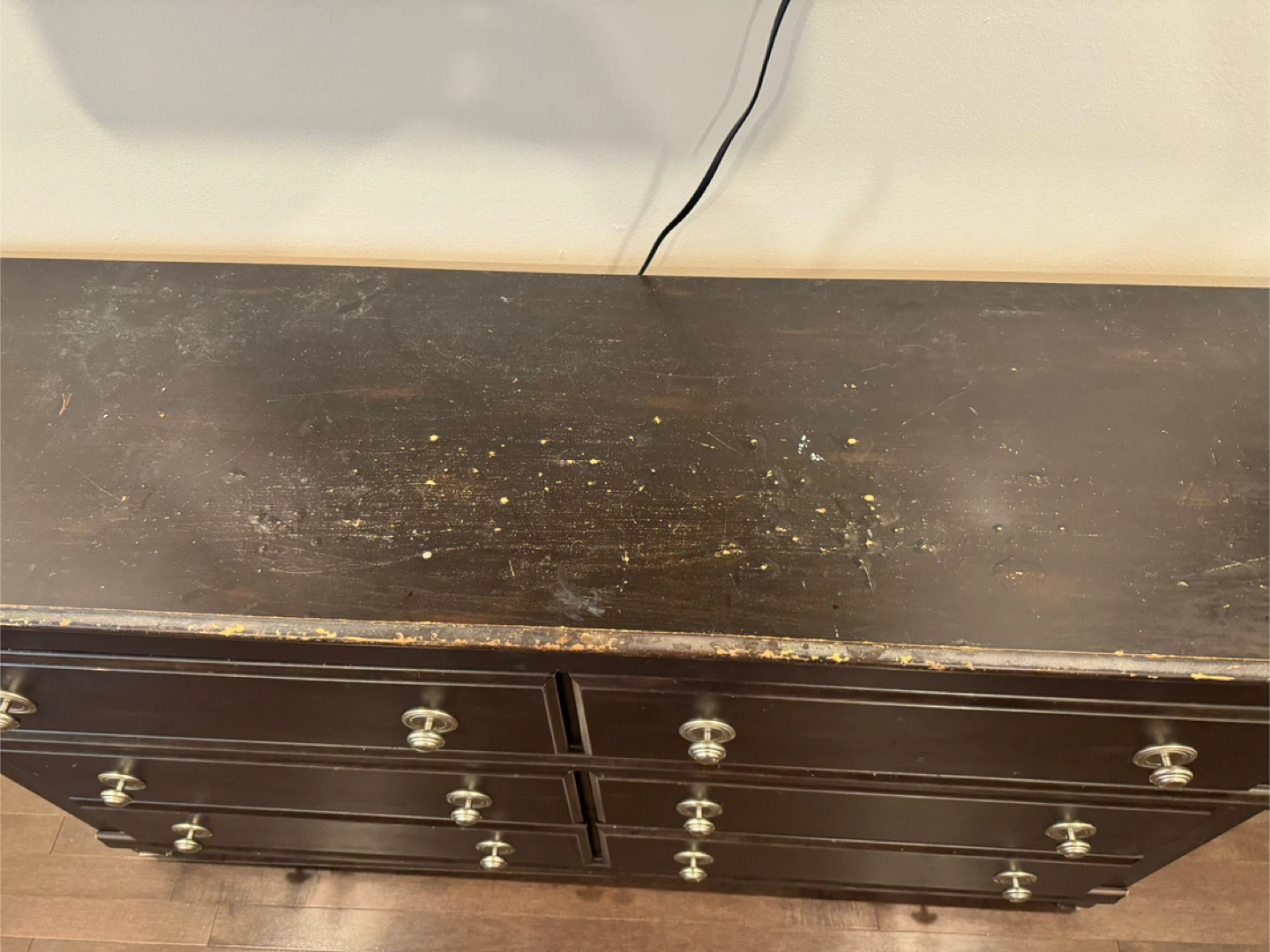 Dark Brown Wood 6-Drawer Dresser