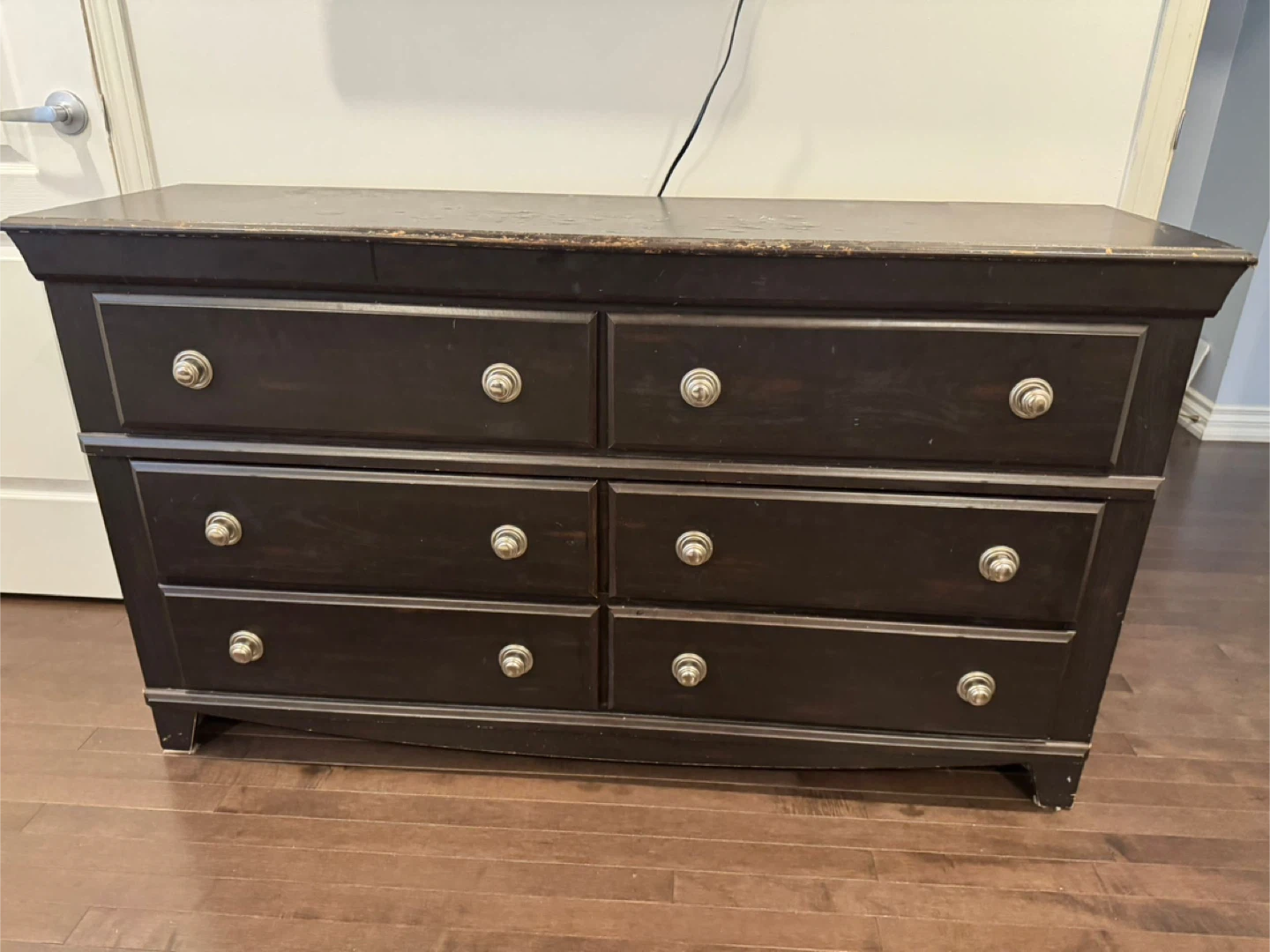 Dark Brown Wood 6-Drawer Dresser - photo 2