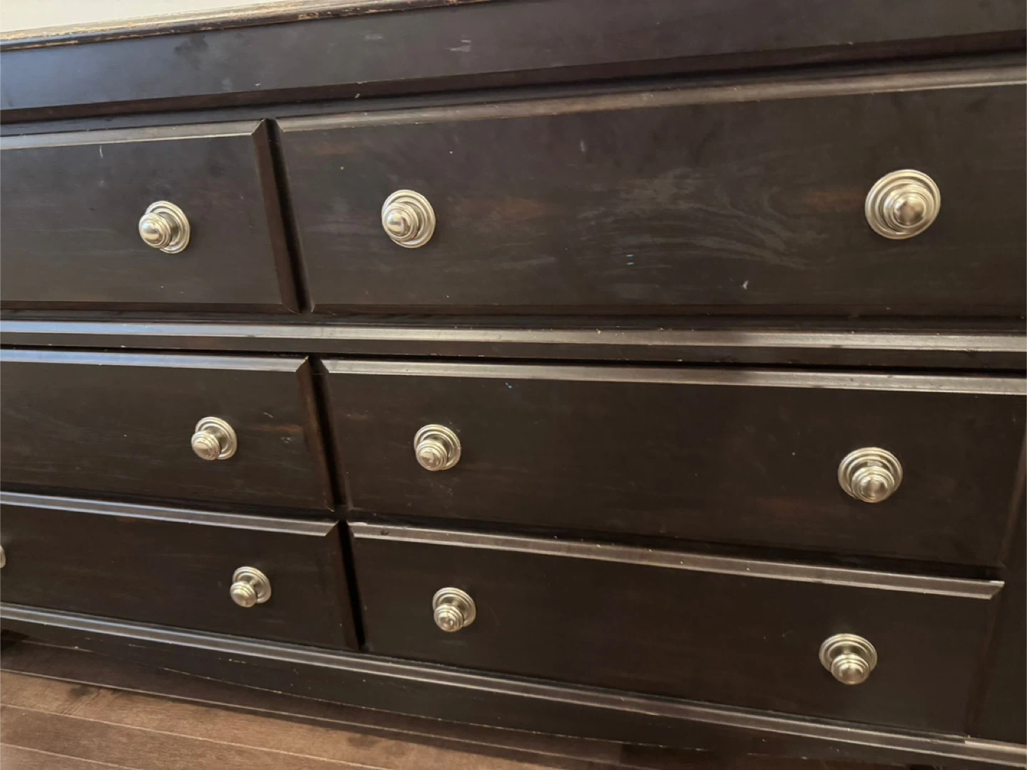 Dark Brown Wood 6-Drawer Dresser - photo 4