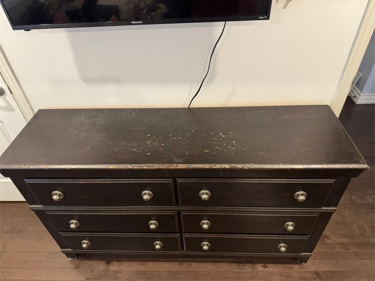 Dark Brown Wood 6-Drawer Dresser - photo 3