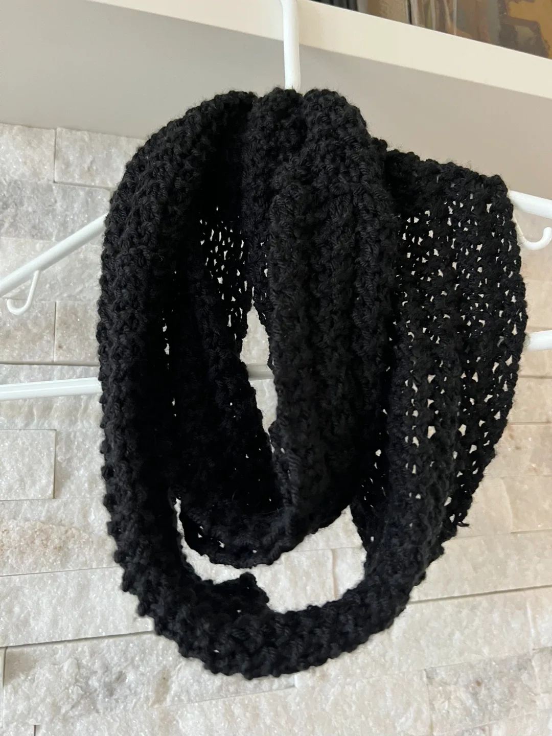 Black Knit Infinity Scarf (for Youth) image indicator(4)