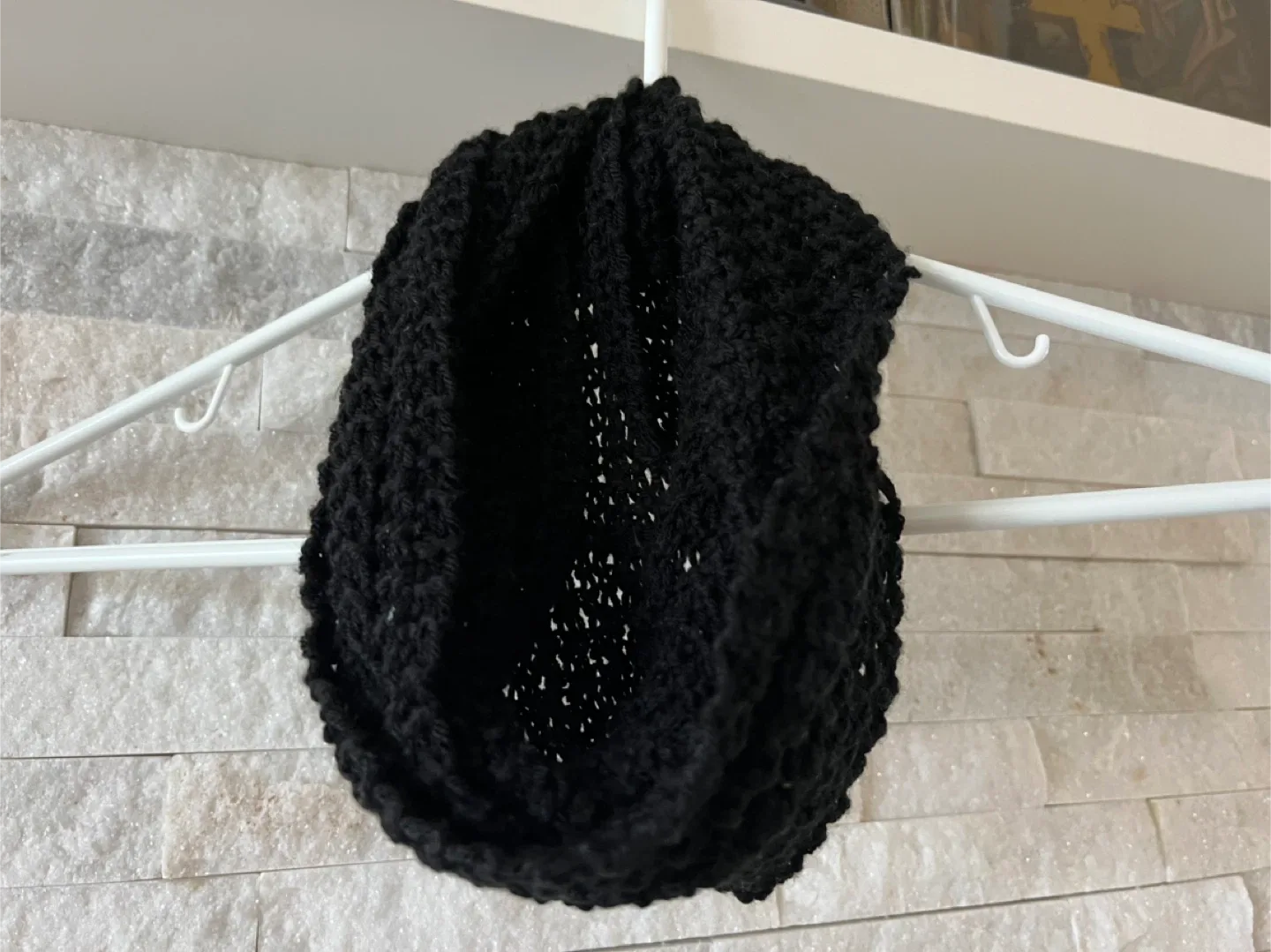 Black Knit Infinity Scarf (for Youth) image indicator(2)