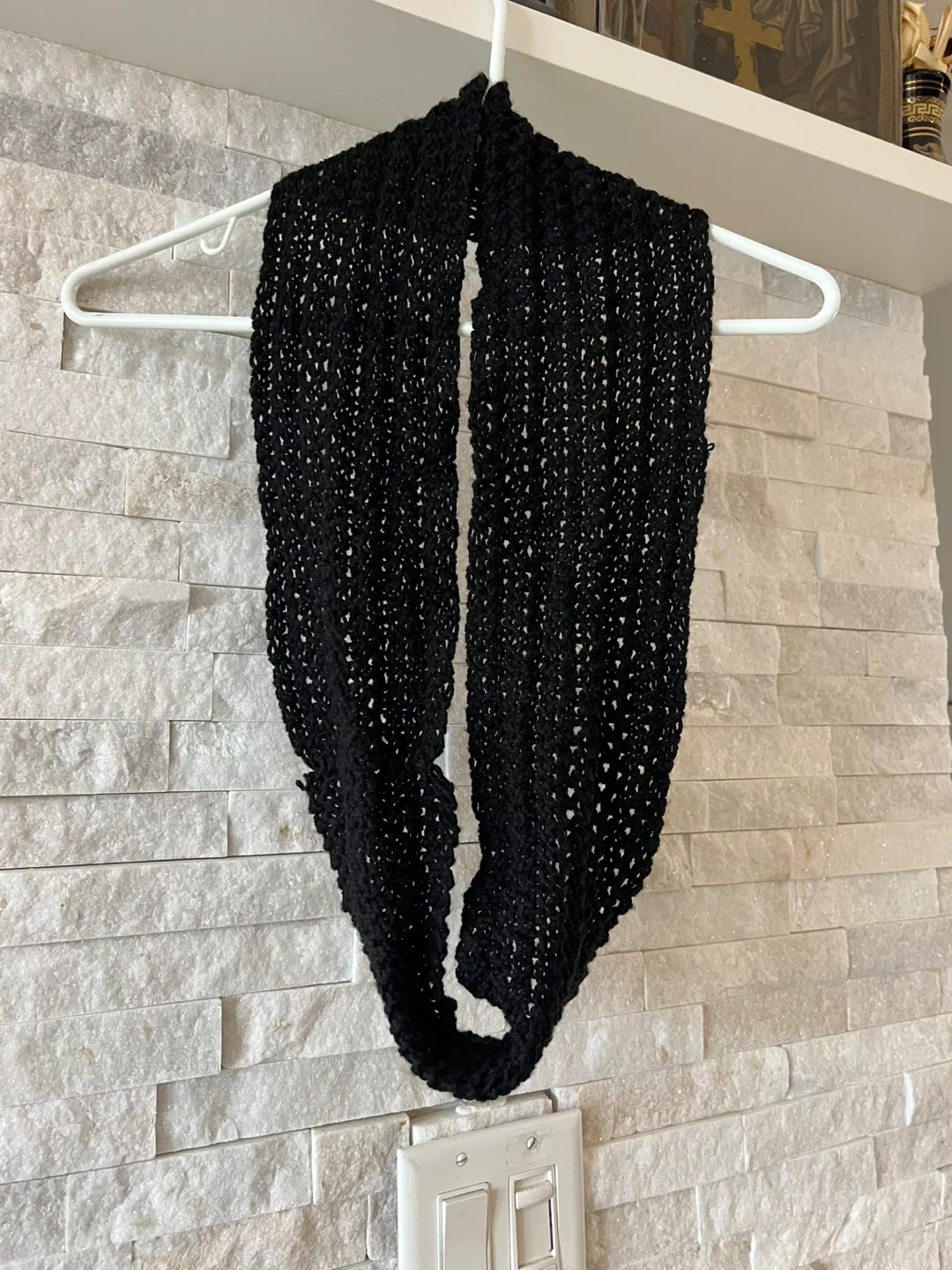 Black Knit Infinity Scarf (for Youth) image indicator(3)