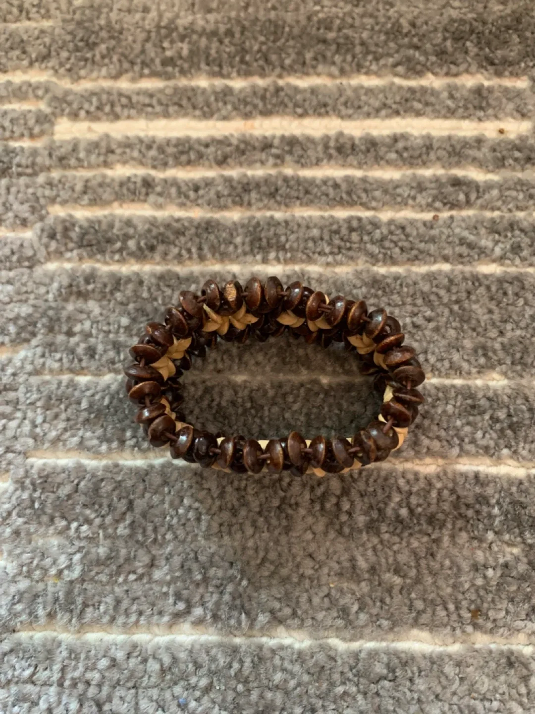 Brown Floral Wooden Beaded Bracelet image indicator(2)