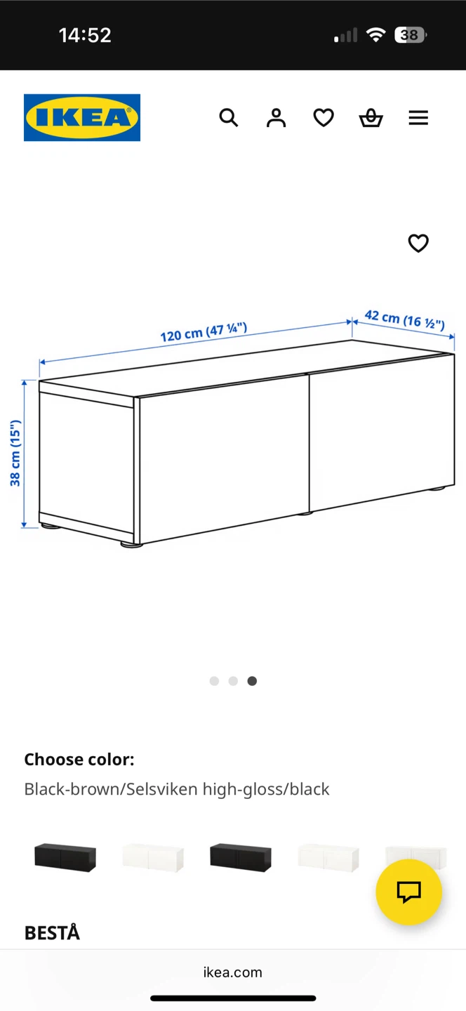 IKEA BESTA Black-Brown TV Unit - photo 2