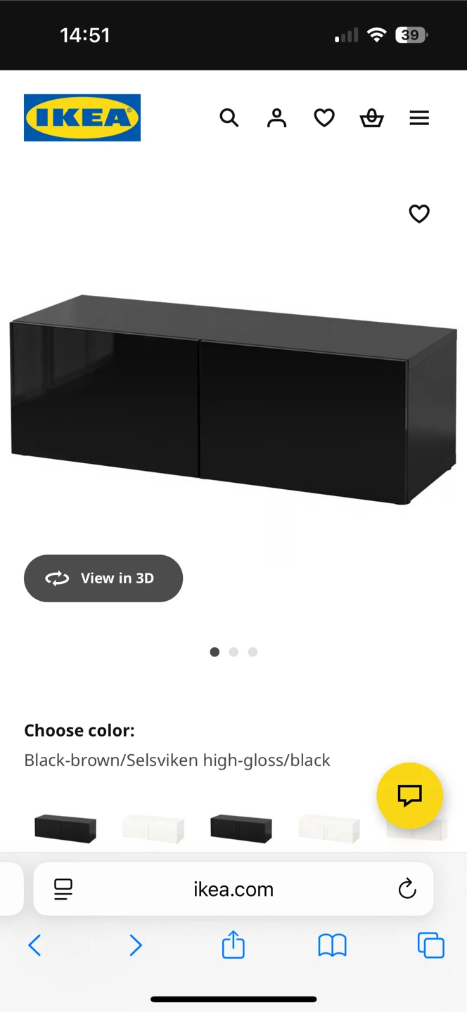 IKEA BESTA Black-Brown TV Unit