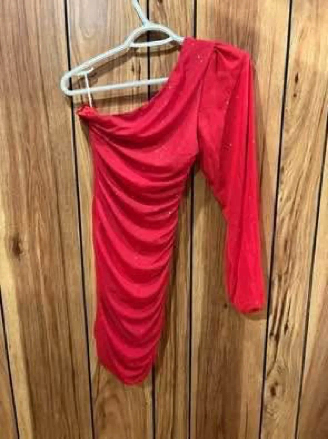 One Shoulder ruched dress (New)(Small) thumbnail