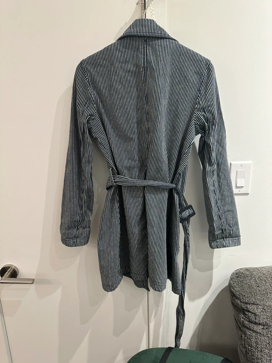 Lauren Jeans Co. Striped Trench Coat - Size M image indicator(3)