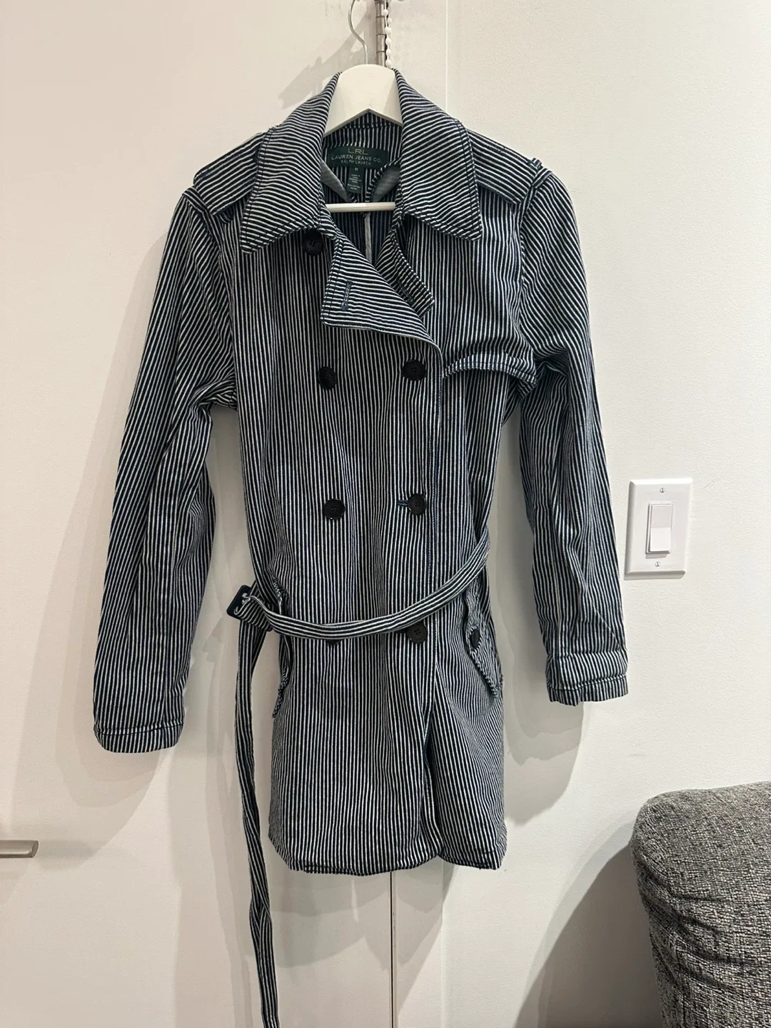 Lauren Jeans Co. Striped Trench Coat - Size M